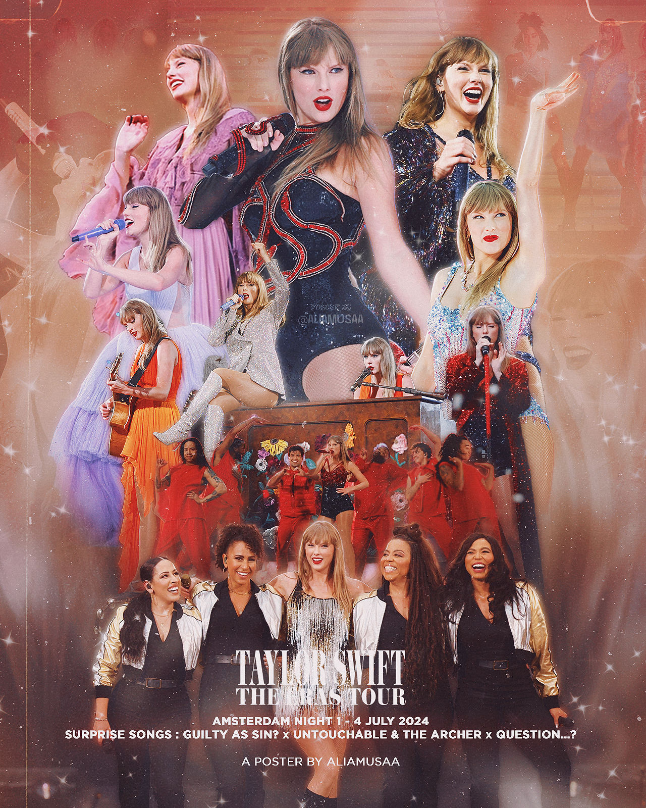 taylor swift - the eras tour - amsterdam night 1 - poster (digital)