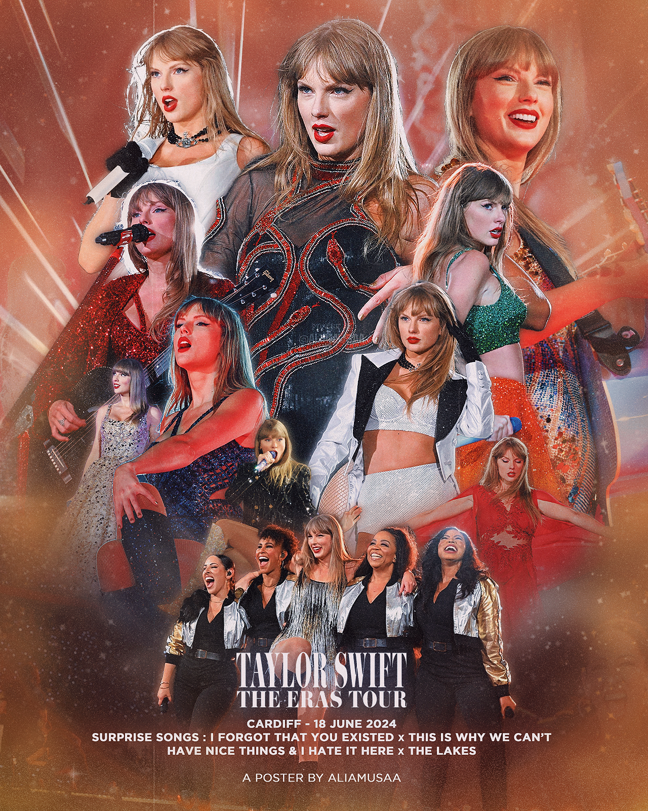 taylor swift - the eras tour - cardiff - poster (digital)