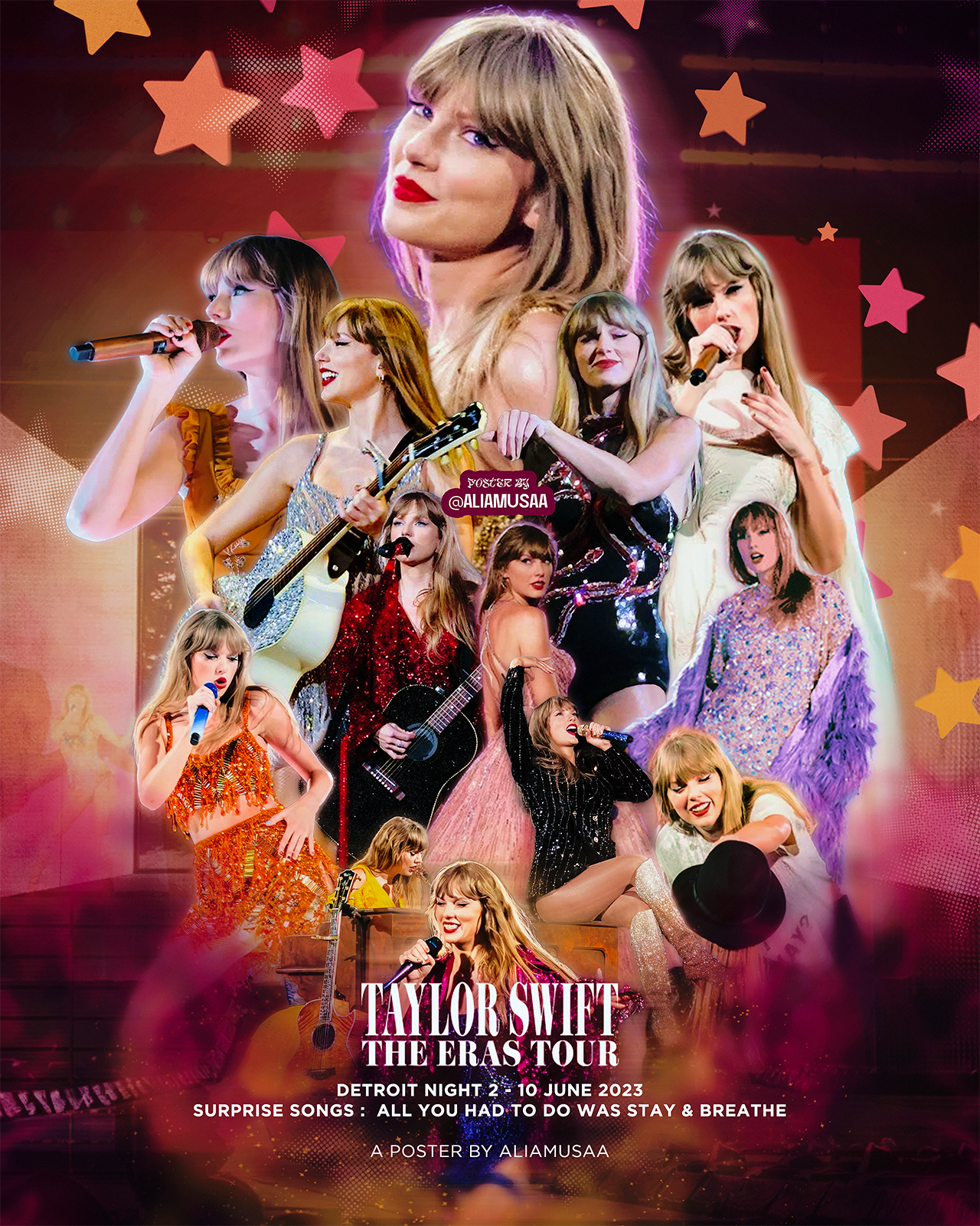 taylor swift - the eras tour - detroit night 2 - poster