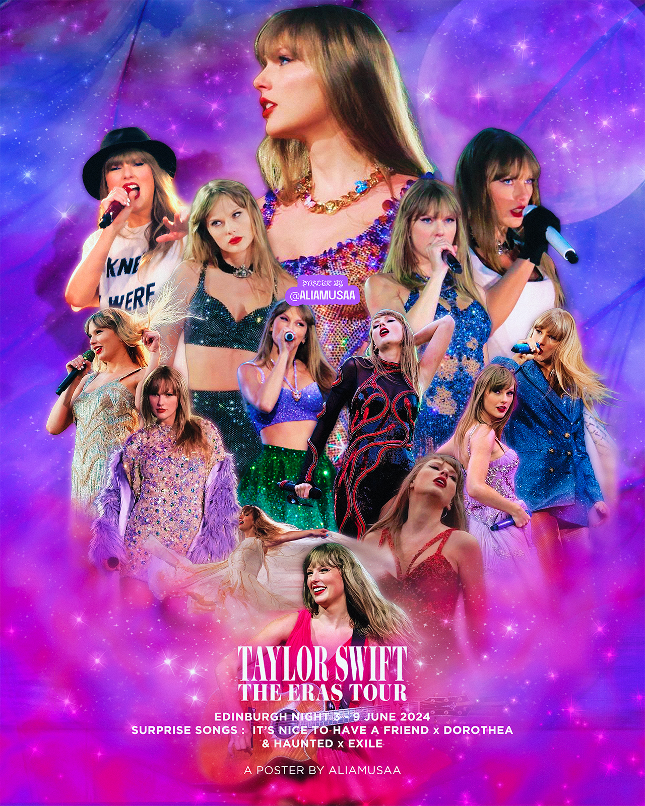 taylor swift - the eras tour - edinburgh night 3 - poster