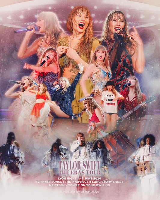 taylor swift - the eras tour - lyon night 1 - poster (digital)