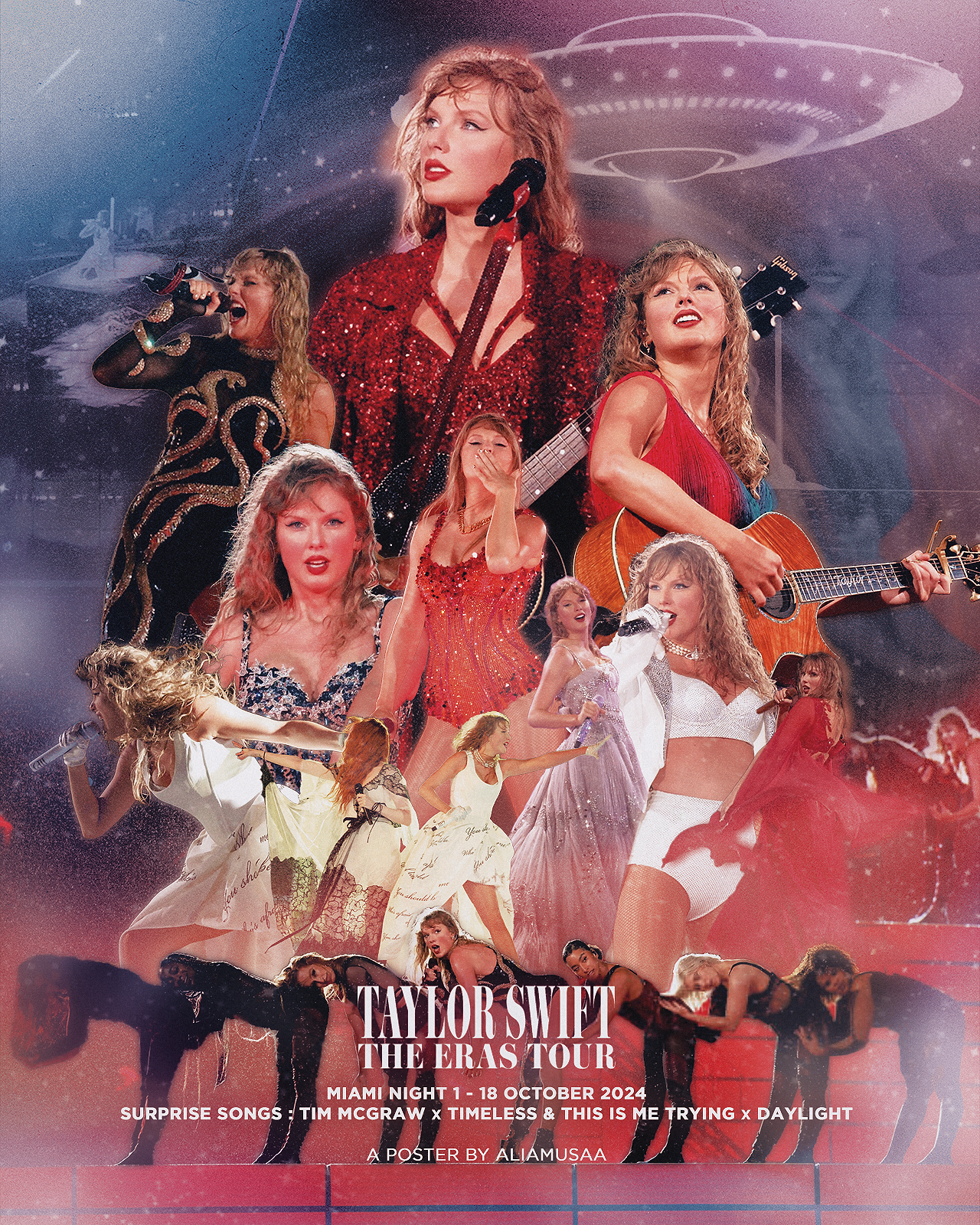 taylor swift - the eras tour - miami night 1 - poster (digital)