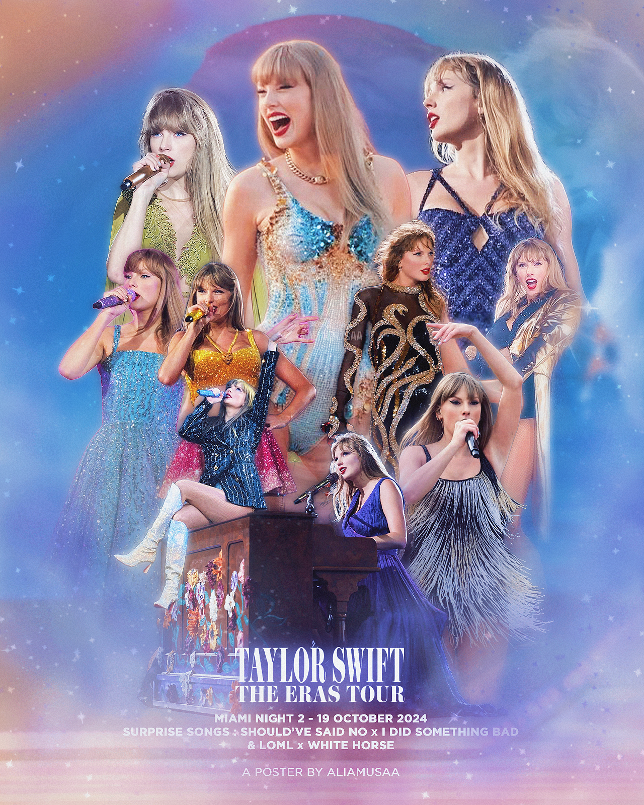 taylor swift - the eras tour - miami night 2 - poster (digital)