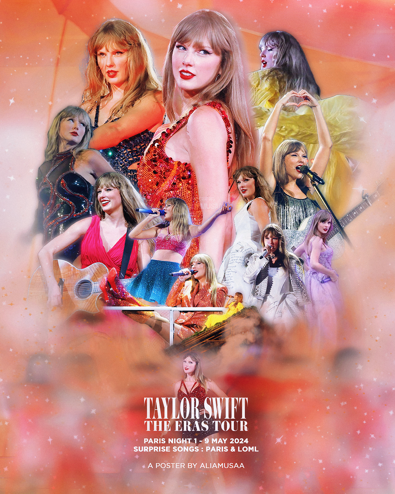 taylor swift - the eras tour - paris night 1 - poster (digital)