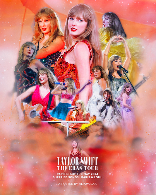 taylor swift - the eras tour - paris night 1 - poster (digital)