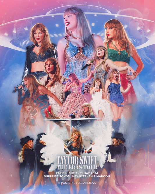 taylor swift - the eras tour - paris night 3 - poster (digital)