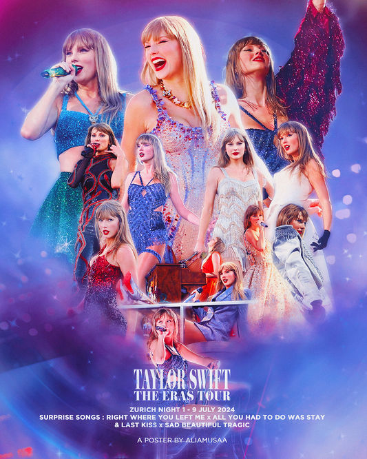 taylor swift - the eras tour - zurich night 1 - poster (digital)