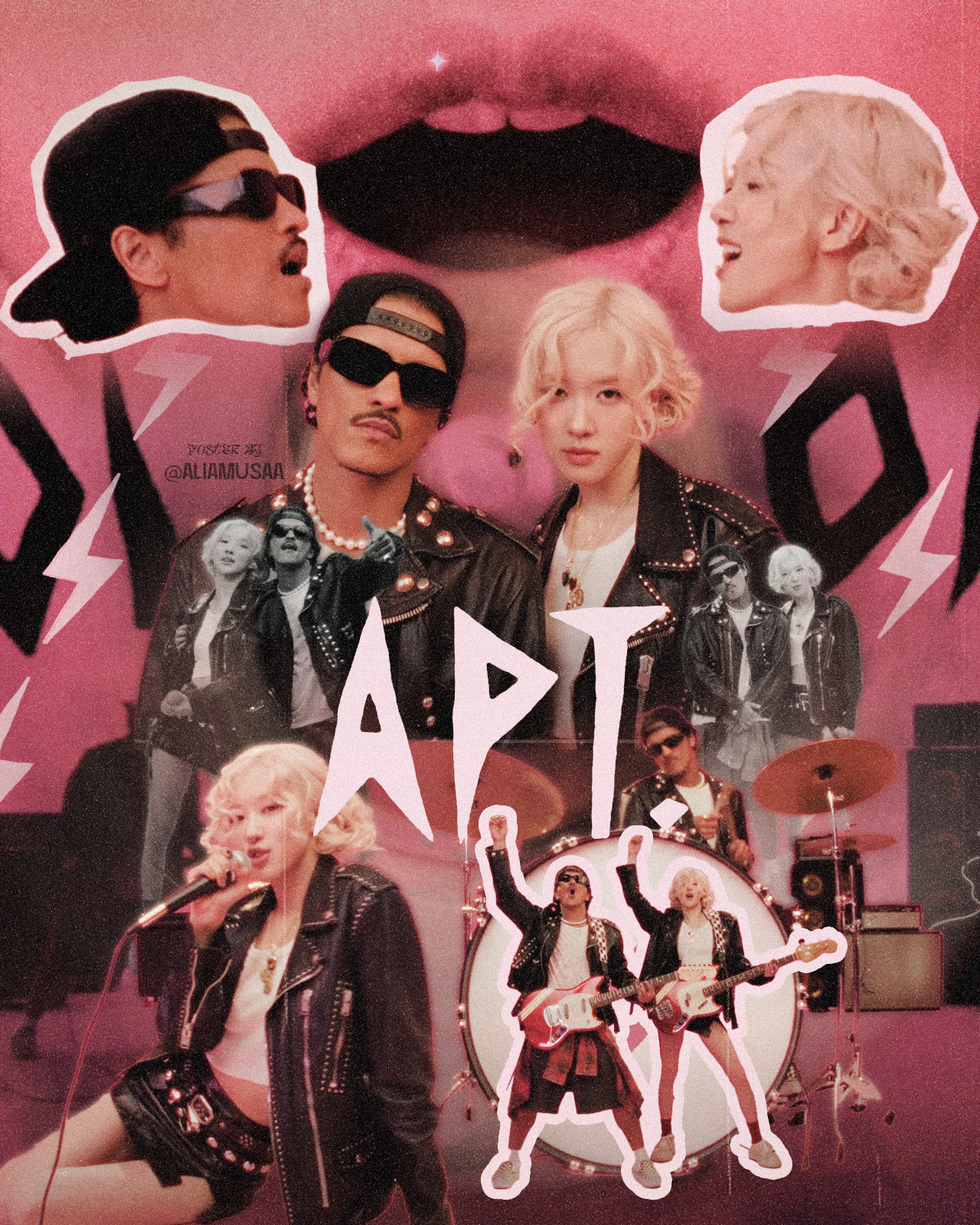 rosé & bruno mars - apt - poster (digital)